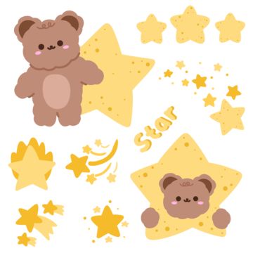 bear star,stars,korean bear sticker,cute,korean bear,cute bear,cute bear illustration,korean bear illustration,korean bear cute,brown bear,gold star,cartoon stars,twinkling star,yellow,star illustration,starlight,yellow star,cute stars,printable stickers,goodnotes,good notes sticker,printable,journal decoration,deco stickers,decoration,journaling stickers,journal stickers,journal sticker,little bear Cute Deco Stickers, Cute Bear Design, Cute Stars Drawing, Deco Sticker Png, Cute Bear Stickers Printable, Bear Stickers Printable, Cute Star Drawing, Korean Bear Stickers, Cute Bear Illustration