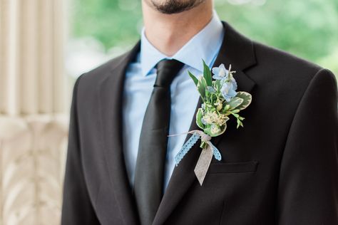 groom in black and light blue Black And Light Blue Tuxedo, Black Suit Light Blue Tie, Black And Dusty Blue Wedding, Black And Light Blue Wedding, Light Blue And Black Wedding, Quinceanera Chambelanes, All Black Tux, Black Tuxedo Wedding, Blue Colour Shirt