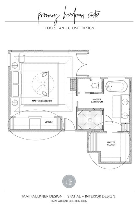 CLOSET REMODEL + ADDITION FOR PRIMARY BEDROOM SUITE DESIGN — Tami Faulkner Design Primary Bedroom Suite, Master Suite Floor Plan, Tami Faulkner, Built In Cubbies, Bedroom Built Ins, Suite Design, Built In Dresser, Custom Floor Plans, Walk In Closet Design