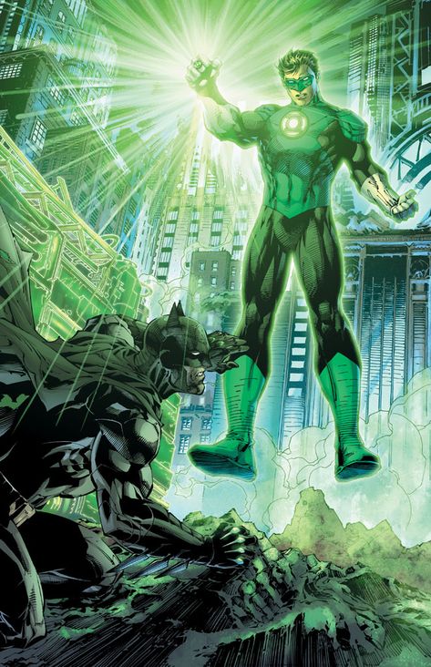 Batman & Green Lantern Jim Lee Art, Green Lanterns, Batman Green Lantern, Green Lantern Hal Jordan, Illustration Comic, Lantern Corps, Green Lantern Corps, Jim Lee, Arte Dc Comics