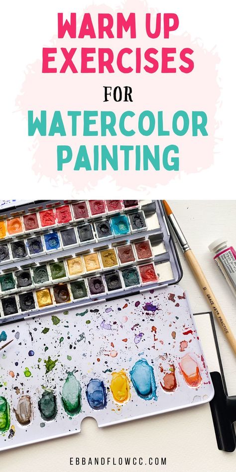 Need painting inspiration? These watercolor painting warm-up ideas will get you motivated to start painting, even if you don't know what to paint. Learn To Paint Watercolor, Watercolor Challenge For Beginners, Reverse Watercolor Painting, Beginning Watercolor Ideas, Watercolor Exercises For Beginners, Watercolor Practice Exercises, How To Paint With Watercolors, Watercolor Impressionism, Watercolor Basics