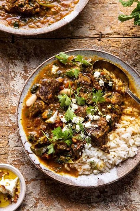 Persian Herb and Beef Stew | halfbakedharvest.com #beefstew #whitebeans #healthy Beef Stew With Rice, Stew With Rice, Arabisk Mad, Half Baked Harvest Recipes, Perfect Roast, Beef Bourguignon, Harvest Recipes, Winter Dinner, Half Baked Harvest