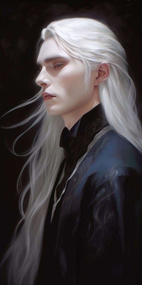 White Hair Fantasy Art Male, Character Inspiration White Hair, Prince Seere, White Hair Men, Female Anime Characters, Male Elf, Elf Man, Long White Hair, Smart Women