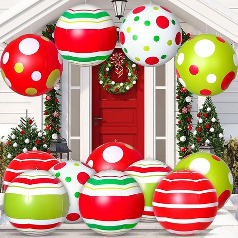 Quality and Reliable Material: the Christmas inflatable decorated ball is made of quality PVC, which is strong and reliable to use, not easy to fade or break, waterproof, you can use it repeatedly
Package Information: the package contains 12 packs of inflatable PVC Christmas balls, which measures about 24 inch before inflated, large enough to meet your needs for entertainment or decoration, suitable for birthday parties, pool parties, sports themed parties, family gatherings, festivals and so on Inflatable Christmas Balls, Christmas Blow Up, Outdoor Inflatables, Inflatable Decorations, Giant Inflatable, Christmas Decorations Diy Outdoor, Christmas Inflatables, Christmas Outdoor, Ball Decorations