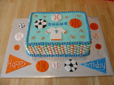 12 year old boy cakes | multi sports ball cake birthday cake for 7 year old boy balls made ... Sports Ball Cake, Sports Birthday Cakes, New Birthday Cake, Ball Cake, Cake Birthday Cake, Lego Cake, Superhero Cake, Barbie Cake, Birthday Cake Recipe