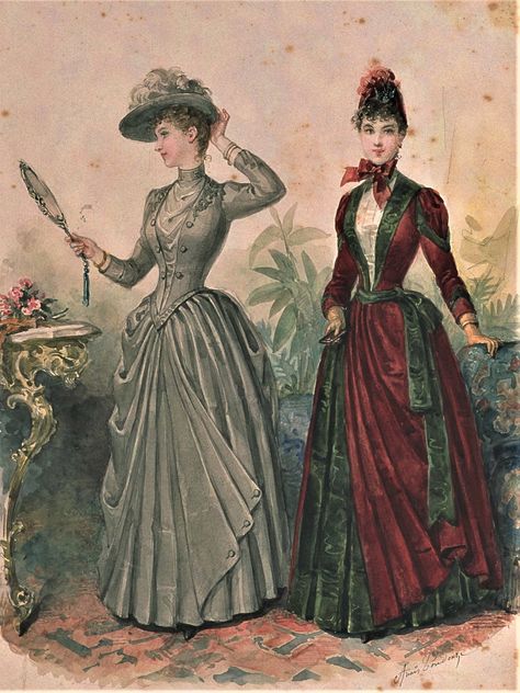 Late 19th Century Dress, 19th Century Womens Fashion, 1800 Century Fashion, 19th Century Paris Fashion, Victorian Historical Fashion, Late 1880s Fashion, French Fashion 1800s, 1880s Womens Fashion, 1880s American Fashion