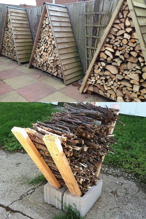 Best Storage Ideas, Firewood Storage Outdoor, Taman Diy, Firewood Shed, Jardim Diy, Firewood Rack, Firewood Storage, Wood Rack, Backyard Sheds