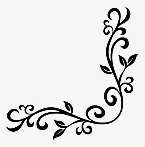 Corner Border Ideas, Black And White Border Designs, Corner Designs Border, Mirror Boarders, Corner Border Designs, Art Border Design, Corner Clipart, Flourish Border, Calligraphy Borders