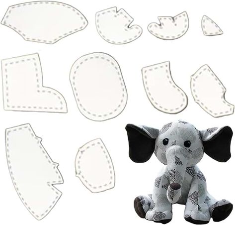 Amazon.ca : stuffed animal patterns free templates Elephant Pillow Pattern, Memory Elephant, Elephant Template, Sewing Patterns For Beginners, Dog Sewing Patterns, Sewing Set, Elephant Pillow, Sewing Templates, Ruler Set