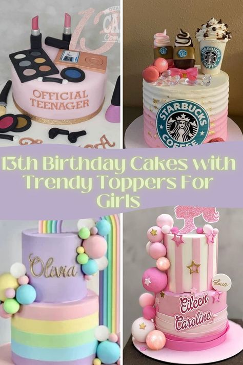 13th Birthday Cake Ideas With Trendy Toppers - momma teen Sweet Treat Birthday Cake, 13th Birthday Cake For Girls 13, 13th Girl Birthday Cake, 13th Birthday Party Ideas For Girls Theme, Birthday Cakes For 13th Birthday Girl, 13 Year Girl Birthday Cake, Birthday Cakes For 10 Year Girl, 13 Th Birthday Cakes, 13th Birthday Themes