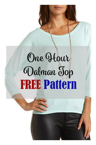 one hour top free pattern Dolman Top Sewing Pattern, Dolman Sleeve Top Pattern Free, Dolman Sleeve Dress Pattern, Dolman Sleeve Top Pattern, Floor Printable, T Shirt Tutorial, Tops Sewing, Sewing Patterns Free Women, T Shirt Sewing Pattern