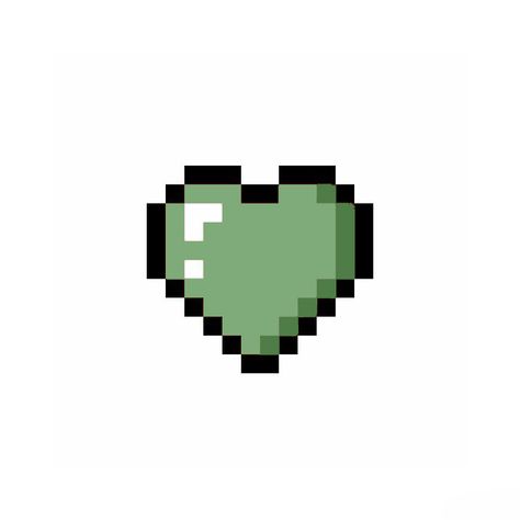 green minecraft heart Green Icon Drawing, Widgets Aesthetic Green Pastel, Green Heart Drawing, Green Aesthetic Minecraft, Green Emoji Aesthetic, Heart Aesthetic Green, Green Heart Widget, Green Pixel Icons, Green Heart Aesthetic