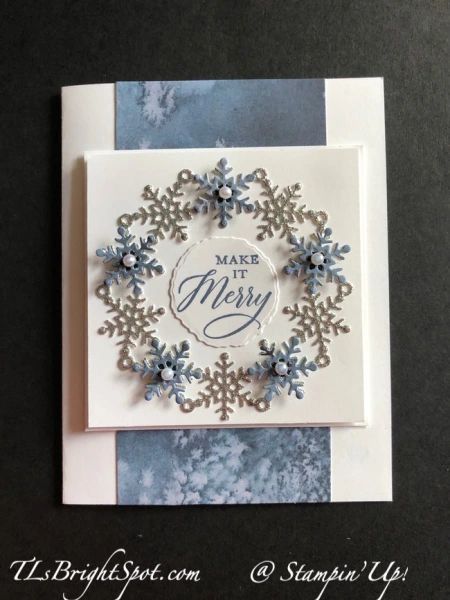 Stampin’ Up! Snowflakes with Wishes All Around – Terry Lynn Bright, Stampin' Up! Demonstrator My Anniversary, Snowflake Wreath, Tri Fold Cards, Snowflake Cards, Homemade Christmas Cards, Stampin Up Christmas Cards, Stampin Up Christmas, December 2023, Card Tutorial