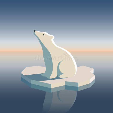 . Polar Bear Vector Illustration, Polar Bear Drawing Easy, Separation Illustration, Ice Illustration, Ice Drawing, Polar Bear On Ice, Polar Bear Drawing, Polar Bear Illustration, Bear Sitting