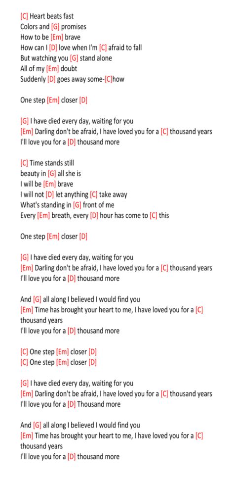 A Thousand Years Ukulele Chords, Thousand Years Guitar Chords, A Thousand Years Guitar Chords, A Thousand Years Piano Chords, Uke Chords Songs, A Thousand Years Piano, Ukulele Chords Easy, A Thousand Years Lyrics, Ukulele Worship Songs