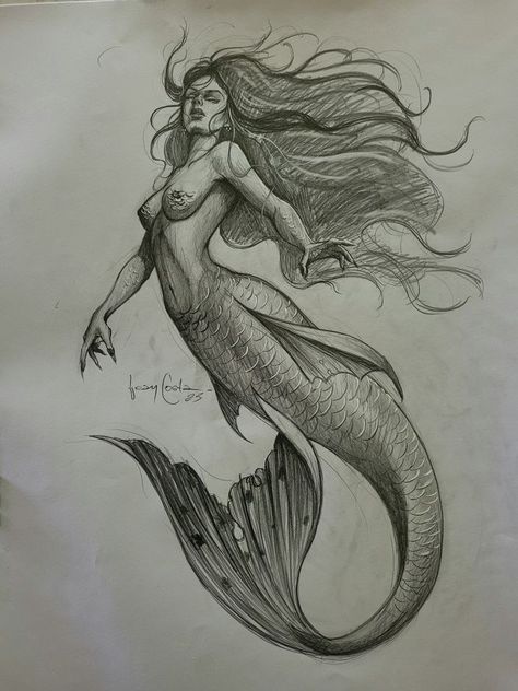 Siren Tattoo, Mermaid Sketch, Mermaid Tattoo Designs, Mermaid Artwork, Desen Realist, Mermaid Drawings, Siluete Umane, Mermaid Tattoo, Mermaid Tattoos