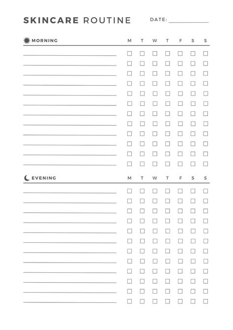 Skincare Routine Checklist, Skincare Routine