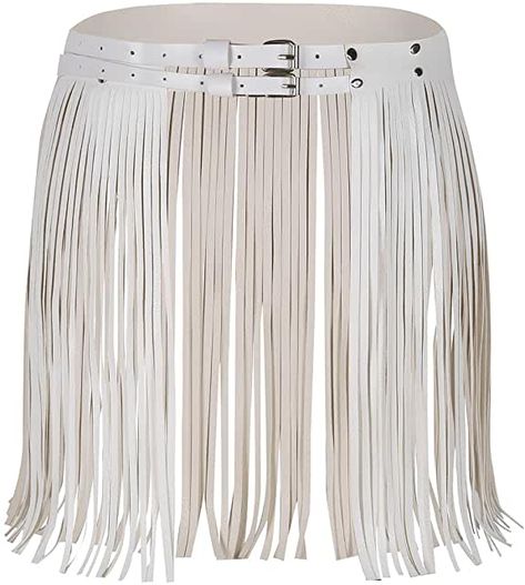 Tassel Skirt, Barbie Costume, Fringed Belt, Unique Halloween Costumes, Faux Leather Mini Skirt, Fringe Skirt, Fringe Dress, Skirt Belt, Adjustable Waistband