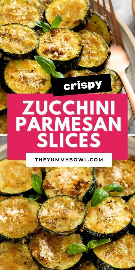 If you're a fan of roasted vegetables, you must give these Baked Parmesan Zucchini slices a try. They're simple, healthy, and crispy without any breading! Fresh zucchini spears are coated in grated parmesan cheese and baked to perfection. With minimal effort, a few ingredients, and 30 minutes, you have a satisfying snack or appetizer ready. Zucchini Spears Baked, Oven Baked Zucchini Spears, Zucchini Slices In The Oven, Sliced Zucchini Recipes, Baked Zucchini Recipes, Zucchini Spears, Baked Zucchini Parmesan, Oven Baked Zucchini, Zucchini Side Dish Recipes