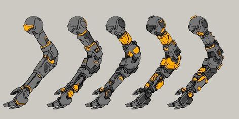 ArtStation - Concept - Robot, Eldar Safin Robot Arms Concept Art, Robot Arm Concept Art, Robot Hand Concept Art, Robotic Arm Drawing Concept Art, Pixel Cyberpunk, Eldar Safin, Robot Design Sketch, Arm Drawing, Robot Hand