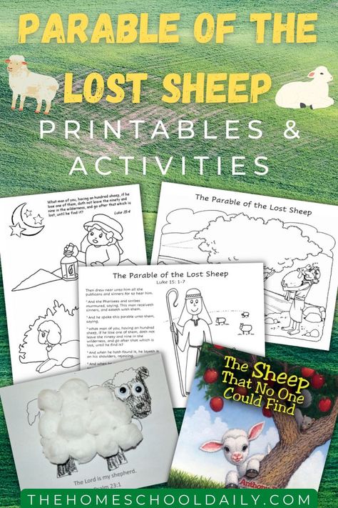 The Lost Sheep Preschool Lesson, The Lost Sheep Craft Preschool, Preschool Sheep Activities, Parable Of The Lost Sheep Activities, The Parable Of The Lost Sheep, The Lost Sheep Craft Sunday School, Parables Of Jesus Lessons, Parable Of The Lost Sheep Craft, The Lost Sheep Activities