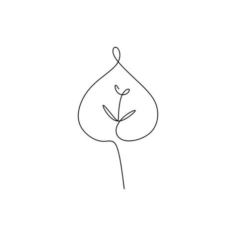 One Line Doodles, Simple One Line Drawings, One Line Art Easy, One Line Art Simple, One Line Flower, Bio Logo, Nature Icon, Simple Images, One Line