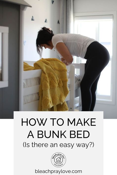 How to Make a Bunk Bed (Is There an Easy Way?) Bunk Bed Hacks, Bedding Hacks, House Work, Work Tips, Kids Cleaning, Simple Bed, Bunk Room, Space Saver, Bunk Bed