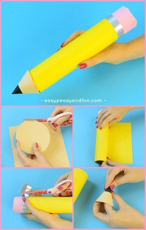 Pencil Crafts, Art Classroom Decor, Diy Back To School, Diy Pencil, Paper Puppets, Back To School Crafts, Art Birthday Party, Back To School Party, Diy Projects For Beginners