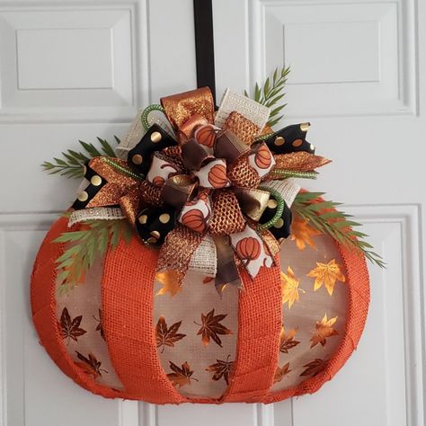 30 Dollar Tree Pumpkin Wreath Form Ideas - Simple Made Pretty (2021) Pumpkin Wreath Form Ideas, Wreath Form Ideas, Dollar Tree Pumpkin Wreath Form, Pumpkin Wreath Form, Dollar Tree Pumpkin Wreath, Pumpkin Wreath Diy, Fall Pumpkin Crafts, Fall Decor Diy Crafts, Dollar Tree Pumpkins