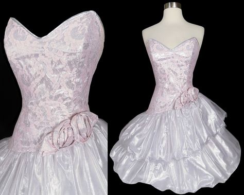 80s Prom Dress, 80s Prom, Silver Skirt, Pretty Quinceanera Dresses, Party Kleidung, Pretty Prom Dresses, Retro Clothing, Large Dress, Cocktail Party Dress