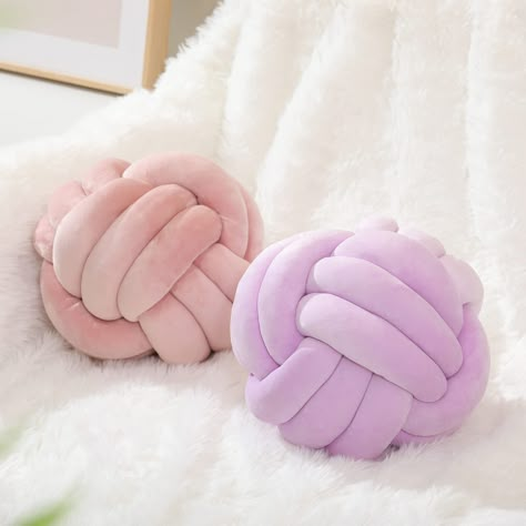 PRICES MAY VARY. 【2PCS Pack 】: The knot ball pillow with 2pcs,and diameter of cute small knot pillow is about 7.87",they are very cute and lovely. Tips: Since these round ball pillow is vacuum packed, it may be a little pleat when open, please don't worry, the round pillow will be restore original shape in a few days. 【Soft Skin-friendly Material】: ZAKUN knot ball throw pillow is made of skin-friendly soft short plush microfiber filling with fluffy PP cotton, which is fuller than most pillows, strong resilience, is not easy to deform, and the cotton is soft, breathable and delicate, Safe material. 【Stylish Home Decorative Ball Pillow 】Available in a range of trendy colors of soft decorative ball throw pillow to help you add a touch of brilliance & warmth to your sofa, bed, floor and any so Knotted Pillow, Pillow Aesthetic, Knot Ball, Pillow Ball, Ball Pillow, Kawaii Items, Bed Floor, Knot Pillow, Preppy Room