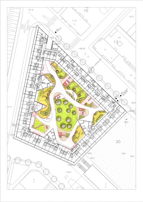 Поэтажный План Block Plan, Hotel Plan, Schematic Design, Architecture Graphics, Architecture Concept Drawings, Landscape Plan, Architectural Sketch, Social Housing, Glass Facades