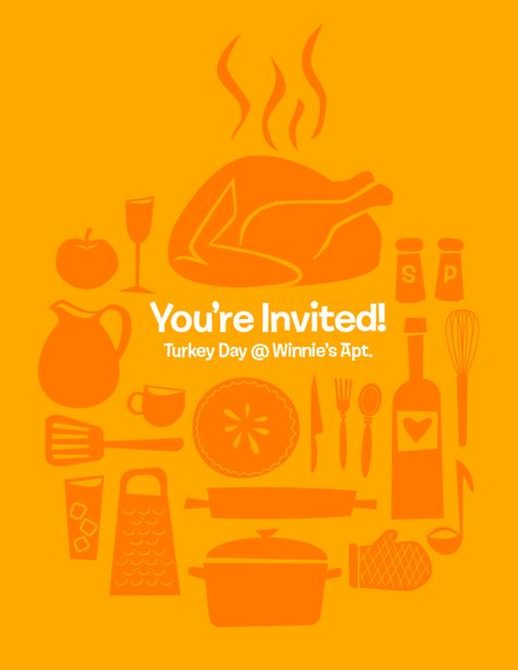 Thanksgiving Invitation / Graphics by Winnie Cheng, via Behance Thanksgiving Ads, Thanksgiving Graphics, Thanksgiving Poster, Christmas Advertising, Creative Advertising Design, Thanksgiving Invitation, Thanksgiving Design, Republic Day, Creative Ads