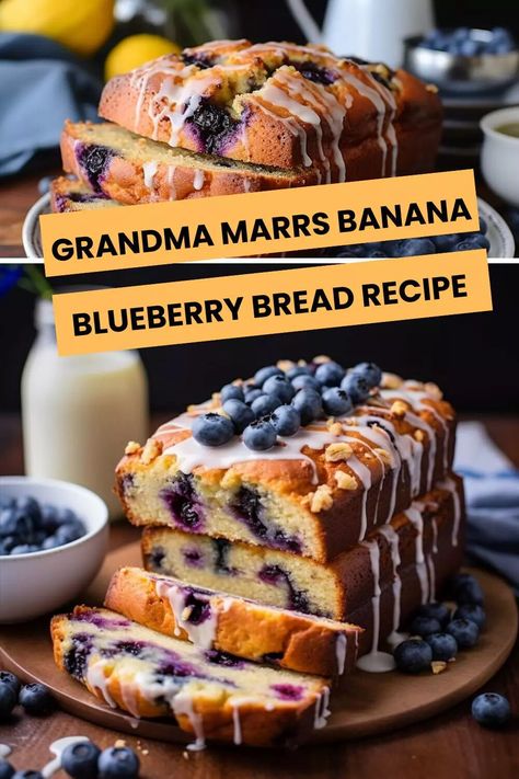 Grandma Marrs Banana Blueberry Bread Recipe – Hungarian Chef Banana Blueberry Bread Recipe, Blueberry Banana Bread Recipe, Banana Blueberry Bread, Buttermilk Banana Bread, Blueberry Bread Recipe, Blueberry Loaf, Blueberry Banana Bread, Blueberry Desserts, Blueberry Bread