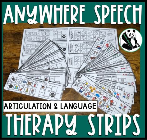 Anywhere Speech and Language Strips ~ On the Go Speech Therapy – Panda Speech Therapy Language Speech Therapy Activities, Speech Therapy Room Decor, Speech Therapy Activities Elementary, Speech Therapy Tools, Irregular Past Tense Verbs, Irregular Past Tense, Articulation Games, Speech Articulation, Speech And Language Therapy