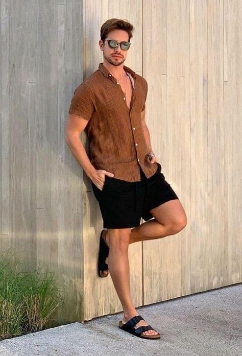 Casual Beach Outfit Mens Lifestyle & Fashion Inspiration Mens Lifestyle Fashion, Casual Beach Outfit, Beach Outfit Men, Mens Shorts Outfits, Mens Summer Outfits, Mens Casual Outfits Summer, Cool Summer Outfits, Mens Casual Dress Outfits, Herren Outfit