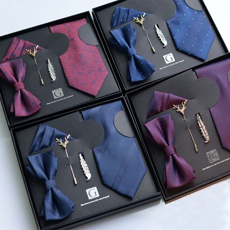 none Tie Box Packaging, Gift Wrapping Ideas For Men, Tie Designs Men, Tie Packaging, Grooms Gifts, Ideas Emprendimiento, Unique Business Ideas, Bridal Trousseau, Gift Box For Men