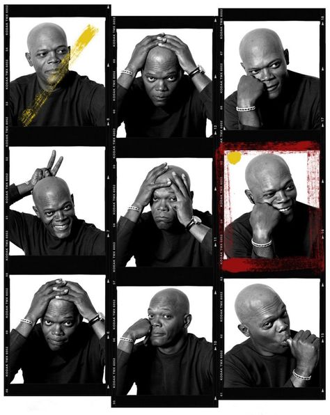 Photography Contact Sheet, Contact Sheet Photography, Portrait Expression, Andy Gotts, George Clooney Images, Michael Palin, Contact Sheet, Instagram News, Samuel L Jackson