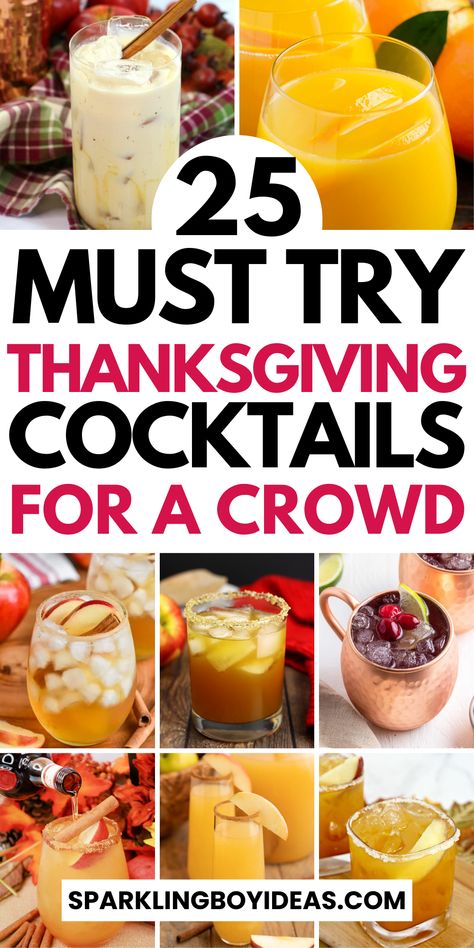 Elevate your Thanksgiving feast with easy Thanksgiving cocktails for a crowd. Discover festive holiday drink recipes for a memorable Thanksgiving party. From cranberry cocktails to cozy pumpkin spice drinks, our holiday cocktail ideas will be the highlight of your Thanksgiving dinner. Explore the best Thanksgiving signature drinks and warm Thanksgiving beverages. Get cozier with our Thanksgiving cocktail ideas. Cheers to a flavorful Thanksgiving with our harvest drink ideas! Thanksgiving Cocktails For A Crowd, Holiday Cocktails Thanksgiving, Thanksgiving Recipes Drinks, Cocktails For A Crowd, Thanksgiving Punch, Festive Holiday Drinks, Thanksgiving Cocktail Recipes, Thanksgiving Cocktail, Spiced Drinks