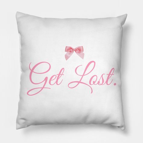 An original pink bow graphic inspired by coquette designed by Nick Mantuano and Mariah Barritta for GET Lost. -- Choose from our vast selection of throw pillows to match with your desired size to make the perfect custom pillow. Pick your favorite: Movies, TV Shows, Art, and so much more! Available in extra small, small, medium, large. For beds, couches/sofas, love seats, and chairs. Perfect for decoration. Coquette Furniture, Coquette Pillow, Bow Pillow, Bow Graphic, Bow Pillows, Coquette Bows, Pink Bow, Custom Pillow, Custom Pillows