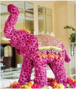 Floral elephant Wedding Elephant, Elephant Indian, Hindu Wedding Invitations, Indian Theme, Wedding Mandap, Wedding Reception Centerpieces, Indian Wedding Reception, Reception Centerpieces, Table Place Cards