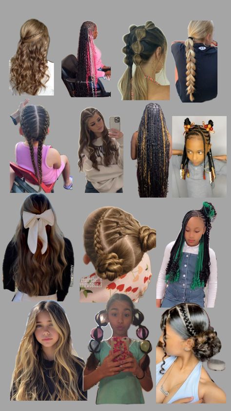 Back to school hair ideas or for summer School Braids Hairstyles, Back To School Hair Ideas, School Hair Ideas, Back To School Braids, Hairstyles For Back To School, Braids Hairstyles For Kids, School Braids, Back To School Hair, School Hair