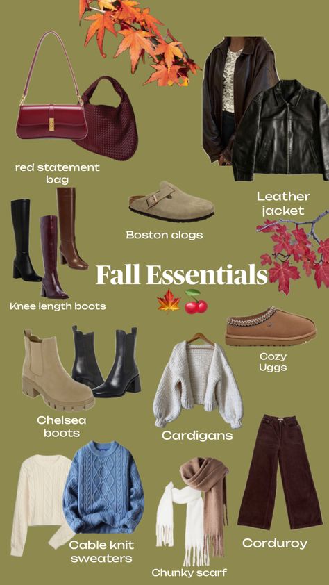 #fall #autmn #outfitinspo #essentials Autumn Closet Essentials, Fall Aesthetic Essentials, Autumn Lookbook Aesthetic, Fall And Winter Wardrobe Essentials, Must Have Fall Pieces, Fall Essentials Aesthetic, Fall 2024 Must Haves, Fall Outfits Essentials, New York Style Winter