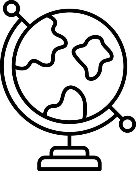 World Globe Line Icon Simple Globe Drawing, Easy Globe Drawing, Globe Drawing Simple, Globe Line Art, Globe Outline, Globe Drawing, Globe Clipart, Desk Globe, Globe Vector