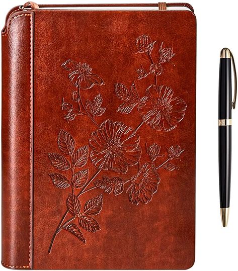 Amazon.com : Wildflowers Writing Journal by Settini Hardcover Faux Leather Notebook for writers Travel Journal Lined Personal Diary. Gift Set: pretty journal with luxury pen. : Office Products Luxury Notebook, Faux Leather Journal, Flower Journal, Bill Planner, Sketchbook Inspo, Pretty Journals, Diary Gift, Unique Pens, Luxury Pens