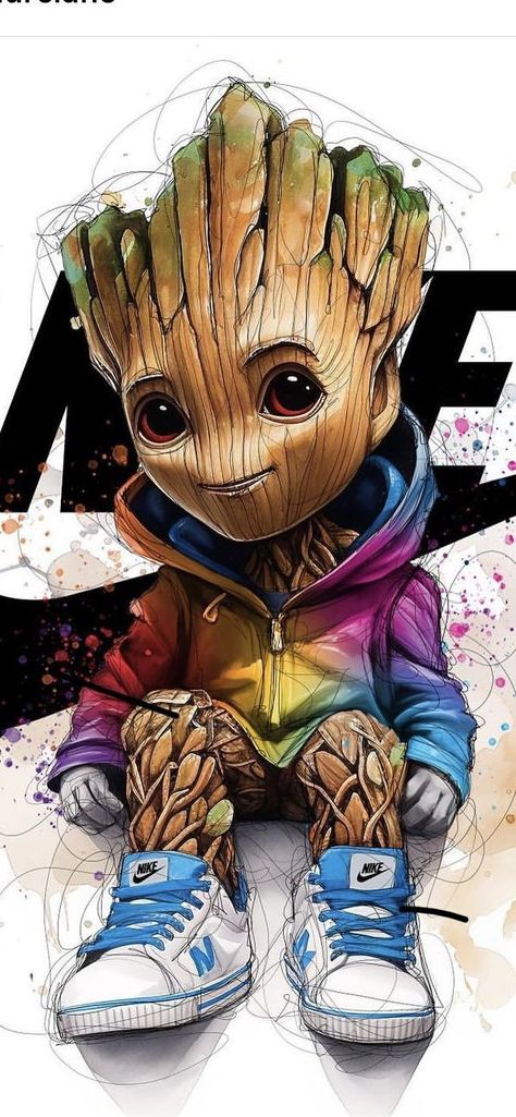 Baby Groot Drawing, Groot Marvel, Cartoon Character Tattoos, Animal Illustration Art, Tapeta Galaxie, Swag Cartoon, Cartoon Character Pictures, Dope Cartoon Art, Art Gallery Wallpaper