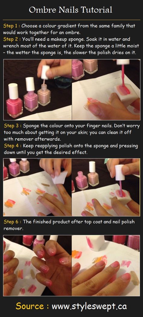 Pink Ombre Nails Tutorial | Beauty Tutorials Ombre Nail Diy, Ombre Nails Tutorial, How To Do Ombre, Sponge Nails, Pink Ombre Nails, Cute Nail Designs, Beauty Tutorials, Easy Nail Art, Nail Art Tutorial