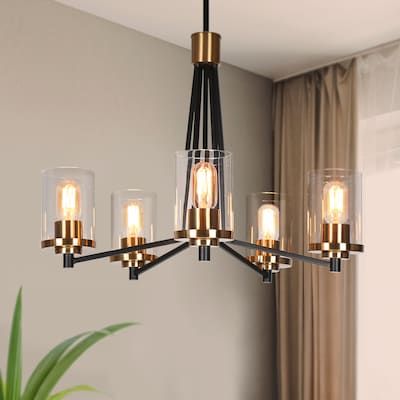 Black And Gold Dining Room Light Fixture, Black Dining Room Light Fixture Modern, Round Chandelier Dining Room, Gold Chandeliers Dining Room, Glam Chandelier, Roll Towels, Gold Chandeliers, Chandeliers Dining Room, Modern Linear Chandelier