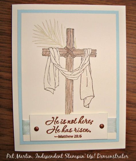 Easter Message Stampin Up Easter Message, Message Card Ideas, Christian Easter Cards Handmade, Stampin Up Easter Cards, Easter Scriptures, Stampin Up Easter, Easter Messages, Easter Cards Handmade, Easter Preschool