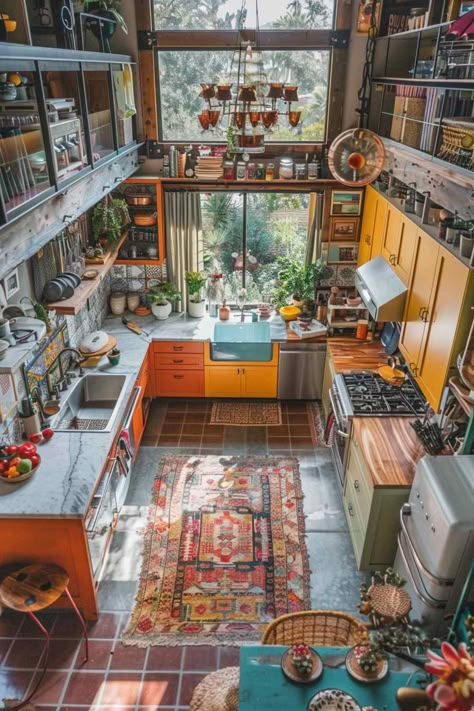 kitchen maximalist Maximalist Kitchen Apartment, Maximalist Kitchen Decor, Maximalist Decor Kitchen, Kitchen Maximalist, Maximalist Kitchen Design, Maximalist Rooms, Vintage Room Decor Ideas, Maximalist House, A-frame Interior